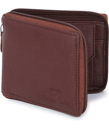Dezire Crafts PU Embellished Men's Regular Wallet With 7 Slots For Card ( Brown , Pack of 1 )