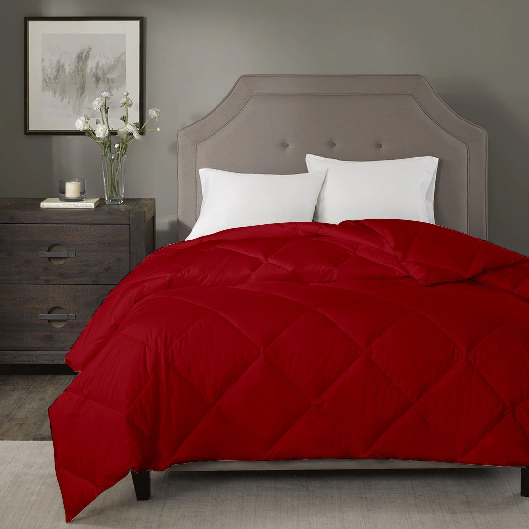 Razzai Summer Season 100 GSM Ac Comforter Super Soft Fluffy Comforter |Silver-Double / Burgundy