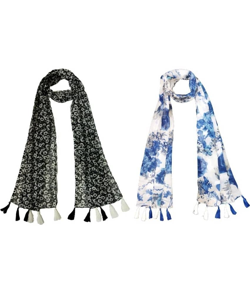 stolevilla Multi Printed Poly Cotton Yarn Stoles ( Pack of 2 )