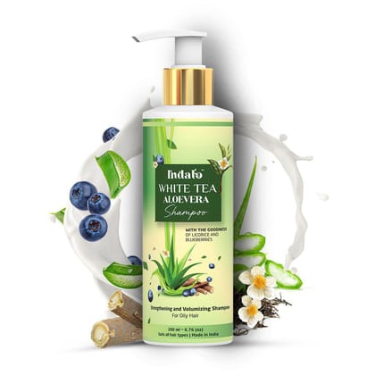 White Tea Aloe Vera Shampoo For No More Dandruff On Shoulder