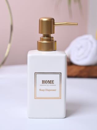 Luxe White & Gold Ceramic Soap Dispenser Luxe White & Gold Ceramic Soap Dispenser