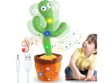 Dancing Cactus Talking Toy, Cactus Plush Toy, Wriggle & Singing Recording Repeat What You Say Funny Education Toys for Babies Children Playing, Home Decorate