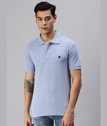 ONN Pack of 1 Cotton Blend Regular Fit Solid Half Sleeves Men's Polo T Shirt ( Blue )