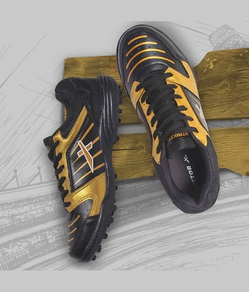 Vector X STRIKER Black Gold Cricket Shoes