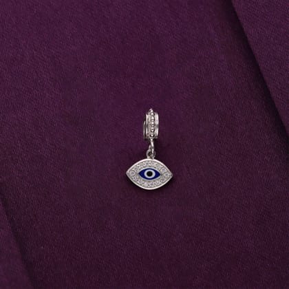 Minimalistic Evil Eye Pendant-White Stone / Silver
