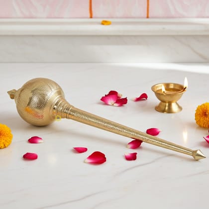 Brass Hanuman Mace, Gada – Religious Showpiece For Temple, Length : 73 Inch (ZMAS531 T)