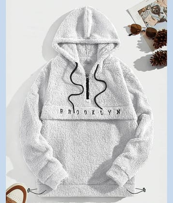 Eyebogler Polyester Hooded Men's Sweatshirt - White ( Pack of 1 )