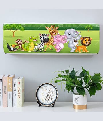 Sahaj Creation Single Poly-Cotton Green AC Cover for 1 Ton Split AC