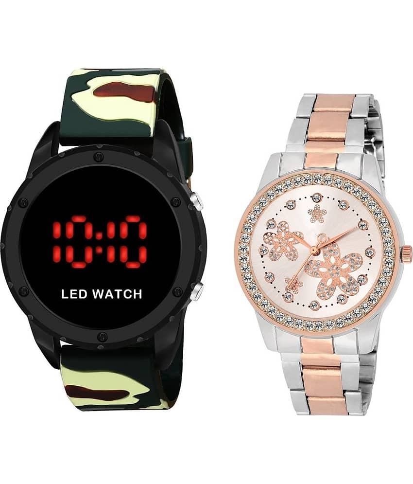 DECLASSE - Multicolor Metal Analog Couple's Watch