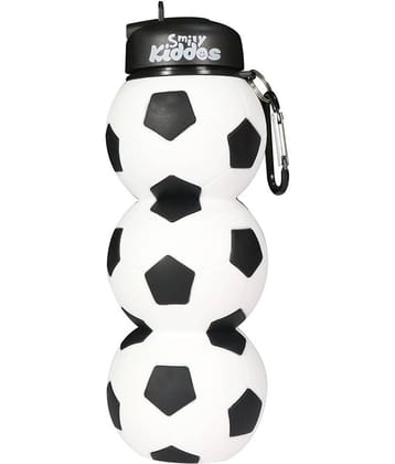 Silicone Football Water bottle - Black & White