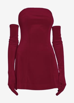 Red Dress & Gloves Set-L / Ruby Red