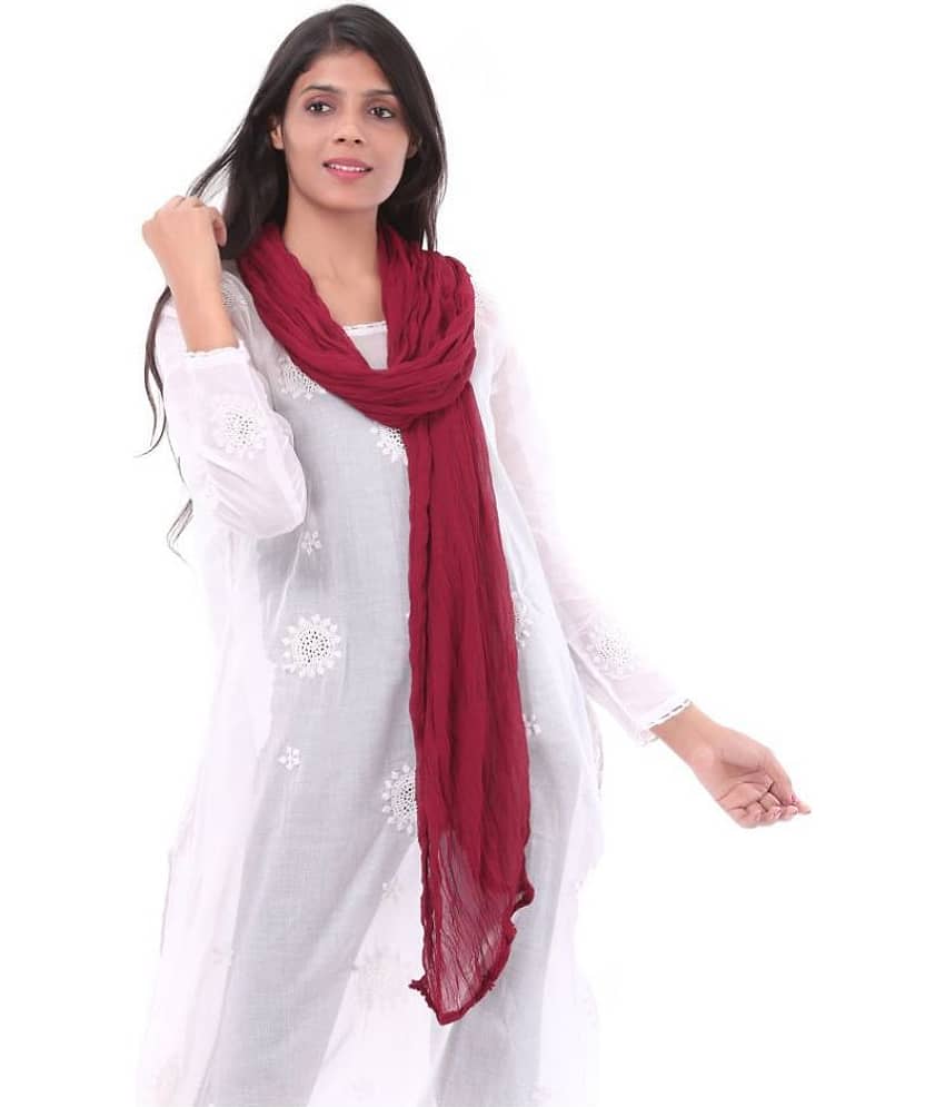 Apratim Maroon Chiffon Self Dupatta