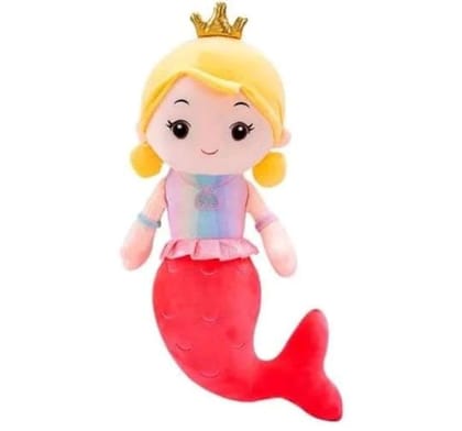 Charming Mermaid Plush Soft Toy for Girls  30 cm Stuffed Doll, Perfect for Birthdays, Holidays, Room Dcor, and Imaginative Play, A Cozy and Lovable Gift Idea for Kids Red color