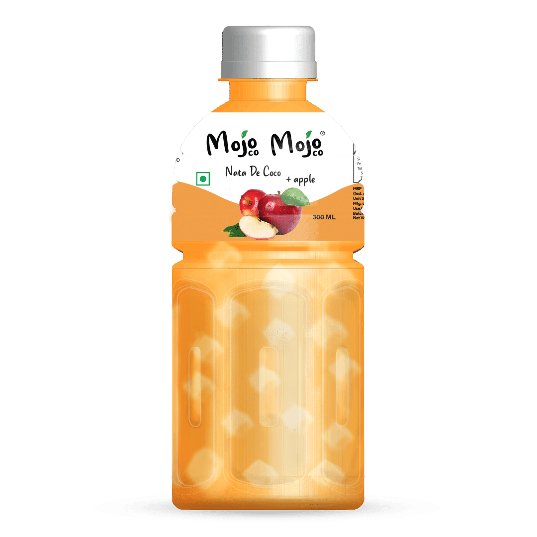 Mojo Mojo Apple Juice With Nata De Coco, 300 ml - Pack of 12