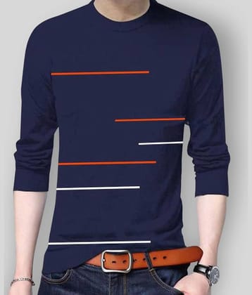 Leotude Pack of 1 Cotton Blend Regular Fit Men's T-Shirt ( Navy Blue )
