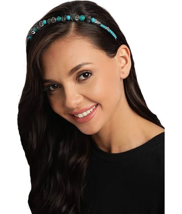 Anekaant Turquoise Party Hair Band