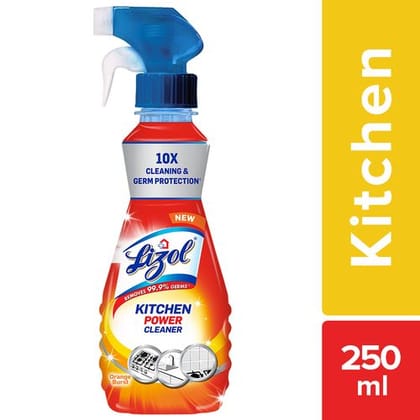 Lizol Kitchen Power Cleaner Liquid Spray - Orange Burst, 250 ml