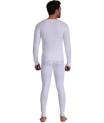 TT Pack of 1 Cotton Blend Thermal Sets For Men's ( White )