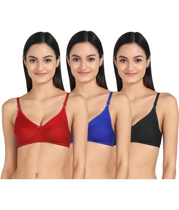 Kiran Enterprises Pack of 2 Cotton Women's Everyday Bra ( Multicolor )