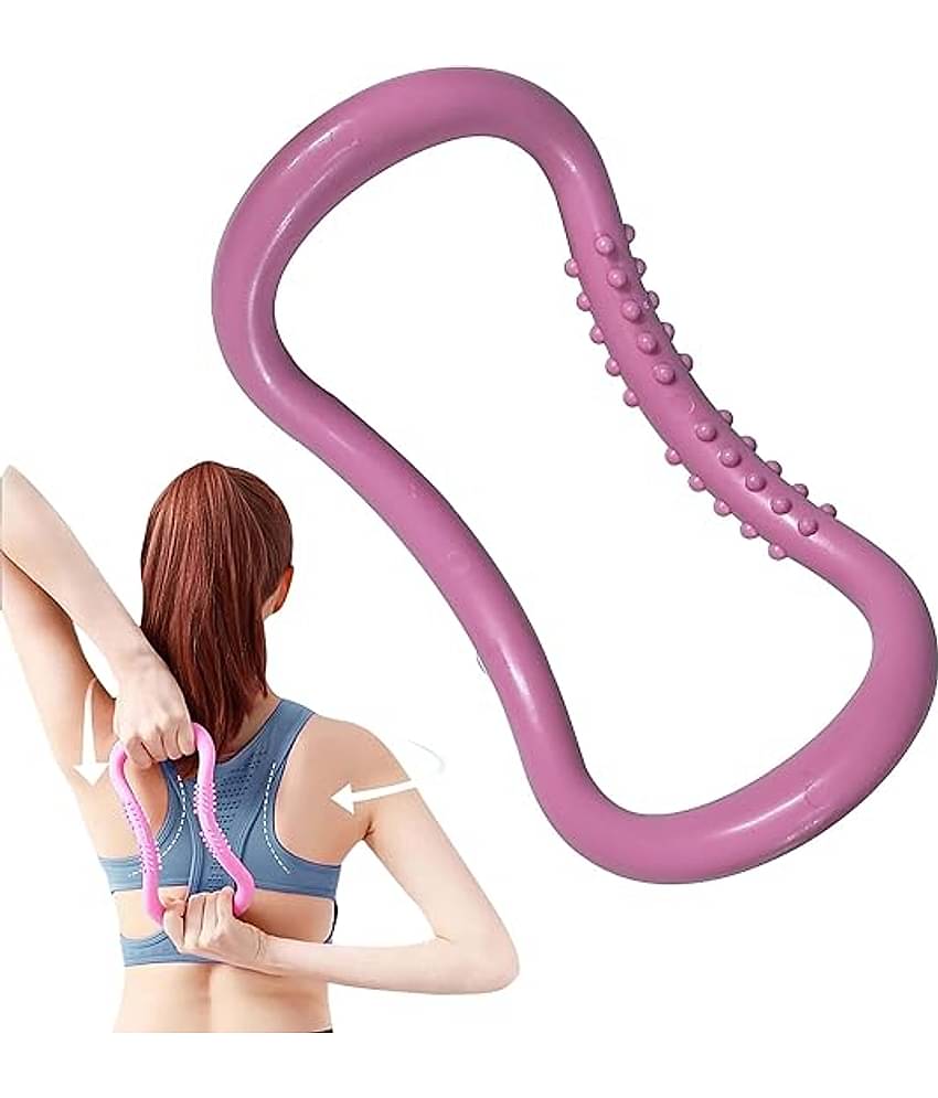 Yoga Pilates Stretch Ring Set,Fitness Shaping Training Circle Multi-Functional Women Pilates Sport Equipment Soft Body Workout Exercise Resistance Support Tools for Home/Gym -Pink, Pack of 1