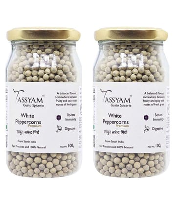 Tassyam White Peppercorns 200 gm Pack of 2