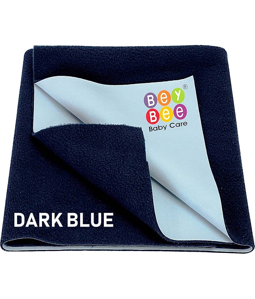Beybee Navy Blue Laminated Bed Protector Sheet ( Pack of 2 )