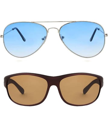 Kanny Devis - Silver Pilot Sunglasses ( Pack of 2 )