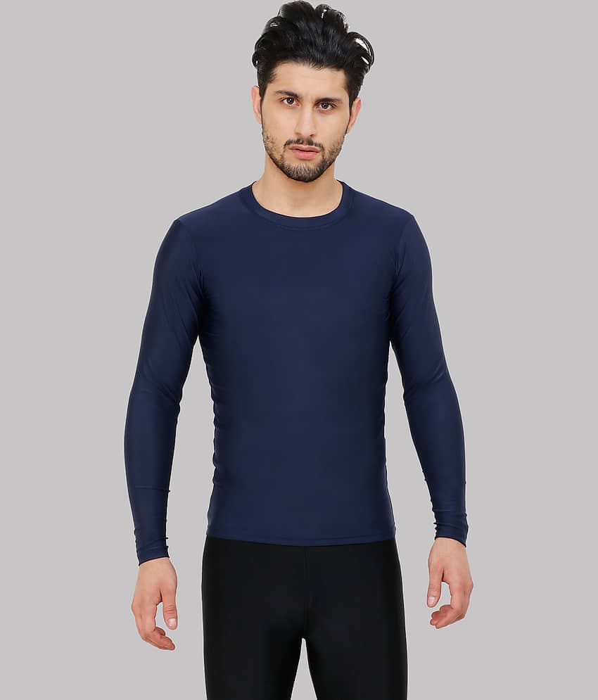 neverlose White Polyester Slim Fit Men's Compression T-Shirt ( Pack of 1 )