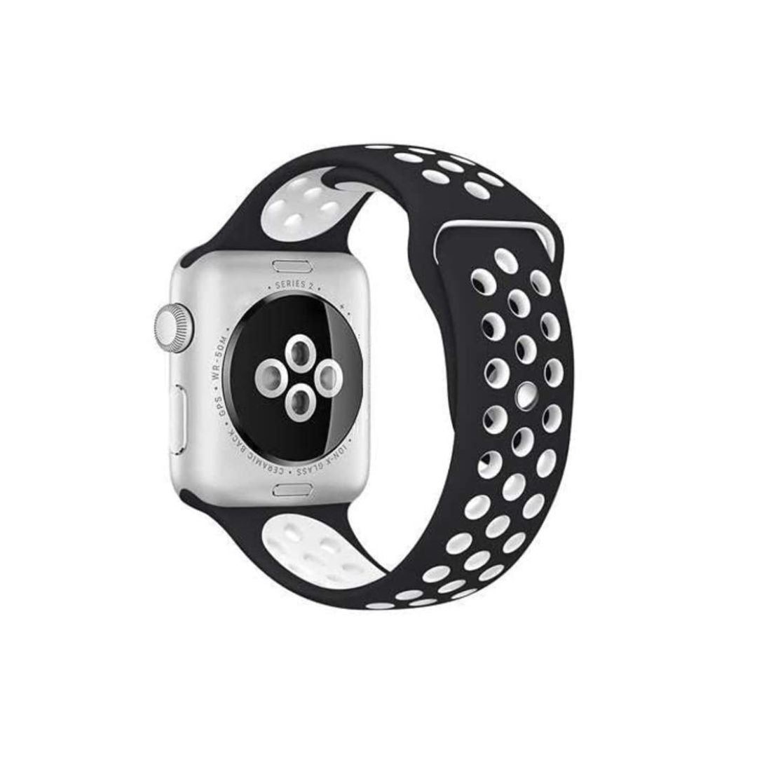 Wrapcart Black & White Sports Watch Strap - 22 MM Silicone