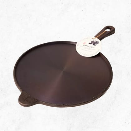 Aarogyam Cast Iron Dosa Tawa, Pre Seasoned, 11.5 inch Diameter, Naturally Non-Stick, Long Handle Tawa | Gas & Induction Compatible | Flat Bottom, Non-Toxic, 2.5 Kg, Super Sturdy - Perfect for crispy Dosas! (Colour - Black) by Aarogyam - The Cast Iron Shop