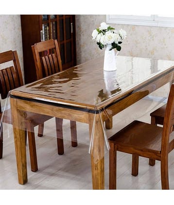 Solid PVC 6 Seater Rectangle Table Cover ( 220 x 150 ) cm Pack of 1 Transparent