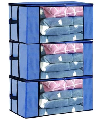 SH NASIMA - Home Storage Cloth Bags, Saree, Suits, Blouse, Blanket Organiser for Underbed, Almirah (Pack of 3)