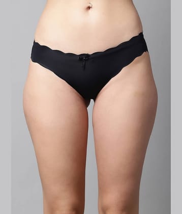 PrettyCat Polyester Solid Women's Bikini ( Black )