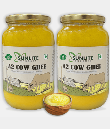 Sunlite Organic A2 Cow Ghee100% Pure & Natural | Non-GMO Certified | 500ml x 2 Ghee 1000 g Pack of 2