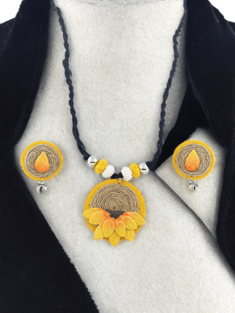 Raga's Golden Petal nest handmade jewellery set