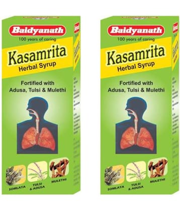 Baidyanath Kasamrit Herbal Cough Syrup Liquid 100 Ml Pack of 2