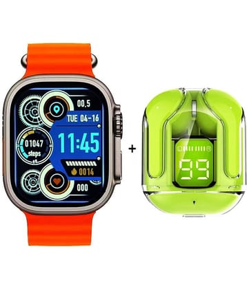 Retailstore Combo Digital Display Earbuds Multicolor Smart Watch