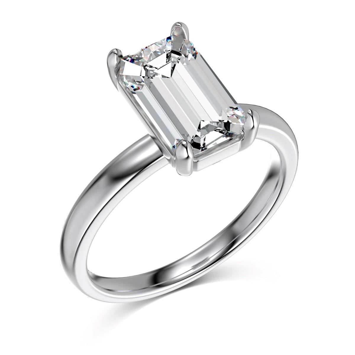 EMERALD CUT RING - Fine Silver-5 / Silver