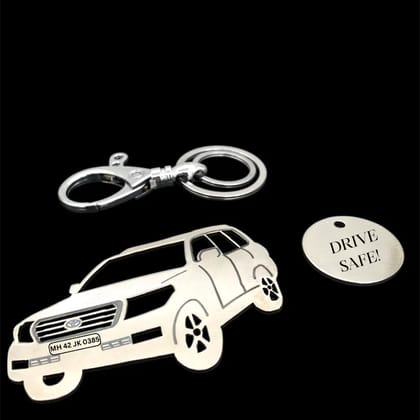 Toyota Land Cruiser 2012 Personalized Keychain-Side View / Silver
