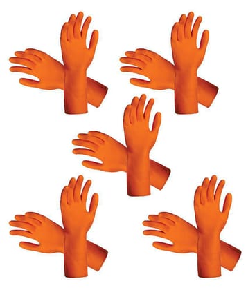 EASTERN CLUB Rubber Large Cleaning Glove 5 Pair Rubber Gloves