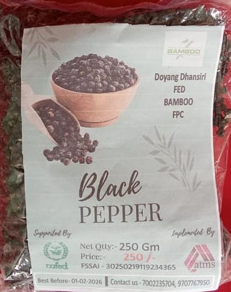 BLACK PEPPER  250 GM from Doyang Dhansiri Fed Bamboo FPC