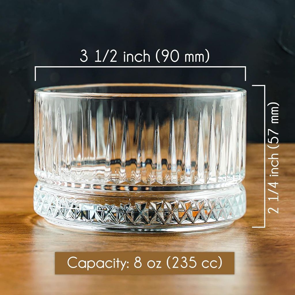 Glass Serving Bowls With Cut Design, Perfect For Snacks,Desserts,Salads, Dry Fruits, Ideal For Home Use, Restaurants,Parties, Durable Quality Glass Adds Charm To Any Dining Setup (4.2 Inch, Set Of 6)