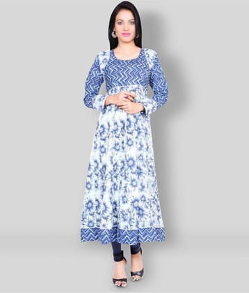 Divena - Blue Cotton Women's Flared Kurti