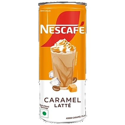 Nescafe Caramel Latte Cold Coffee, 200 ml Can