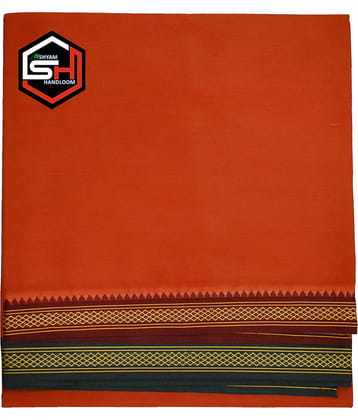 Shyam Handloom Cotton Men's Dhoti Orange ( Pack of 1 )