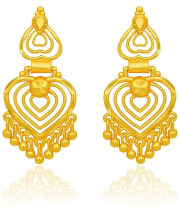 LUV FASHION Golden Jhumki Earrings ( Pack of 1 )