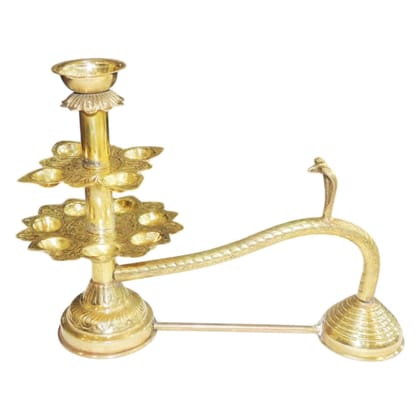 Brass 11 Wicks Ganga Arti - Brass Puja Items, Height : 12 Inch (FMAS721 F)