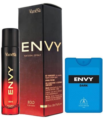 Envy Bold Perfume - 60ML & Dark Pocket Perfume For Men- 18ML Each (Combo Pack of 2)