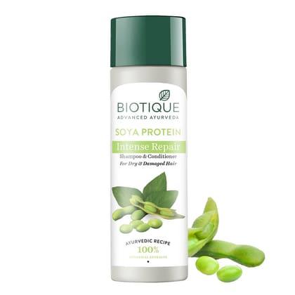 Biotique Soya Protein Intense Repair Shampoo & Conditioner For Dry & Damaged Hair - 120 Ml