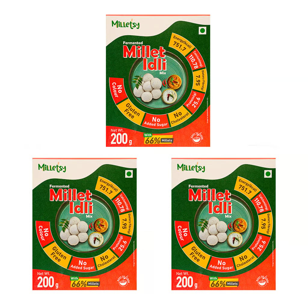Milletsy Millet Idli Instant Mix Fermented 200g Pack of 3